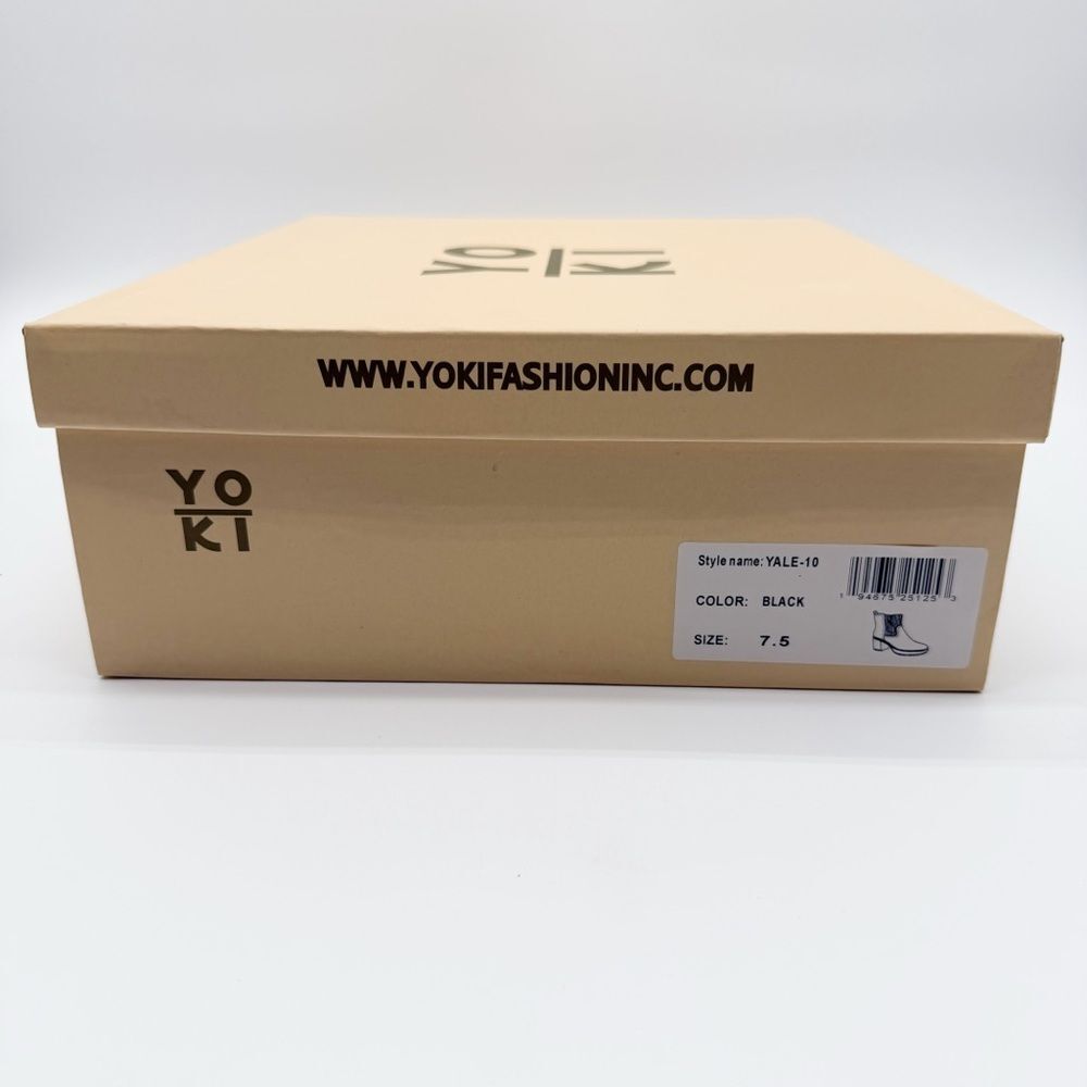 Yoki Yale Chunky Chelsea Platform Ankle Boots Block Heel Pull On Black 7.5 NEW - Picture 15 of 15